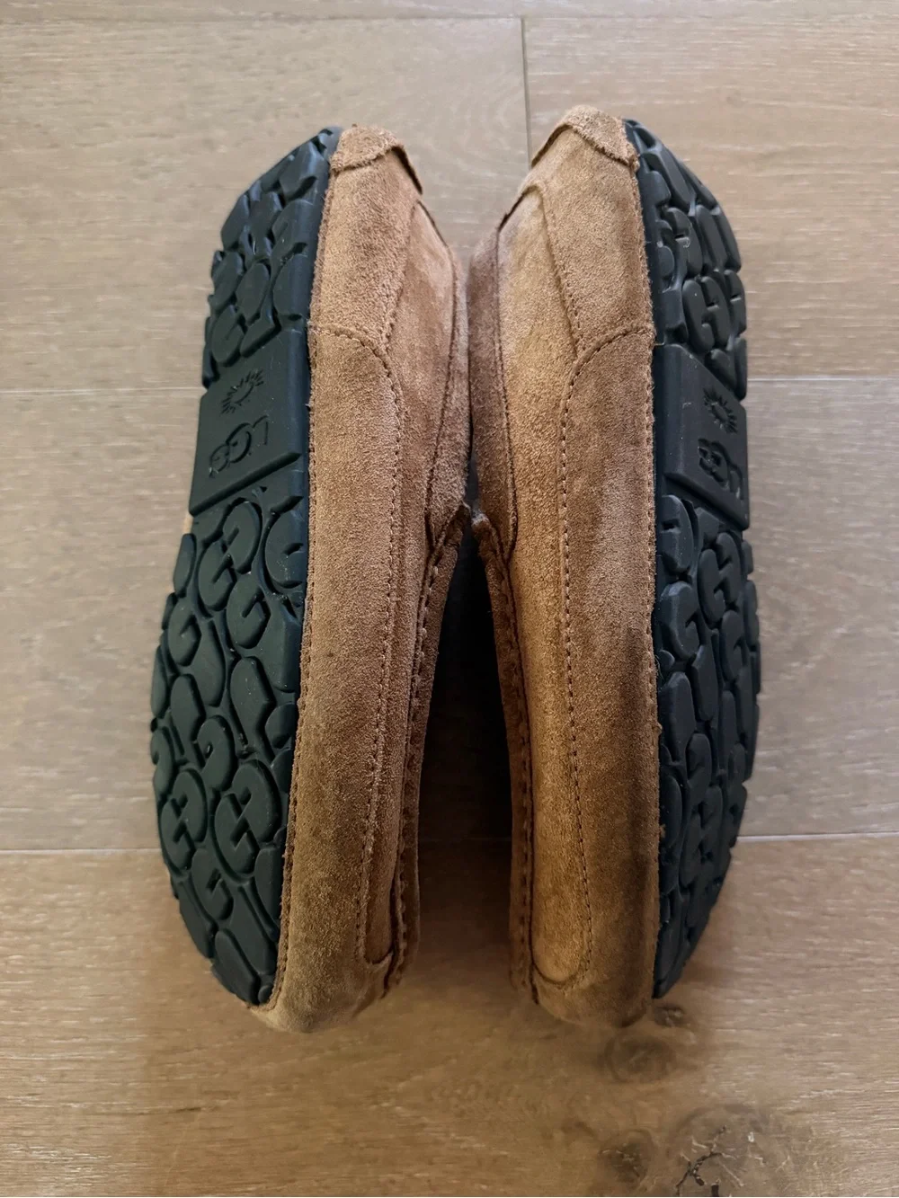 UGG Ascot Chestnut Brown Suede Plush-Lined Moccasin Slippers